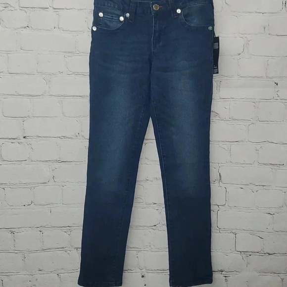 True Religion Halle Mid Rise Super Skinny Blue Jeans Red Stiching Size 12 NWT🔥 - Picture 7 of 16